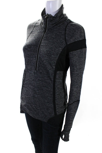 Lululemon Womens Half Zipper Long Sleeves Turtleneck Track Shirt Black Size 8