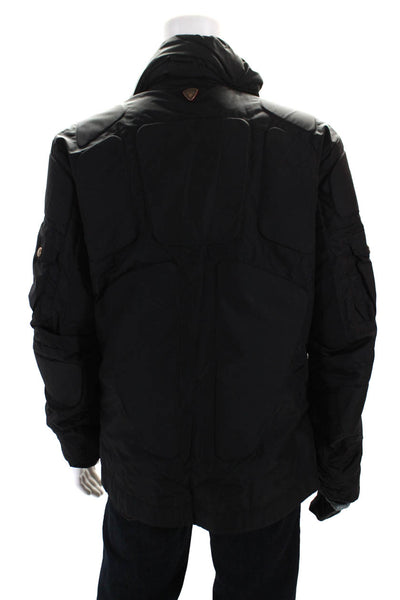 Post Card Mens Front Zip Collared Pocket Lightweight Jacket Black Size 42