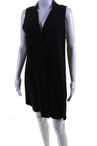 Equipment Femme Womens Silk Button Down Shirt Dress Black Size Medium