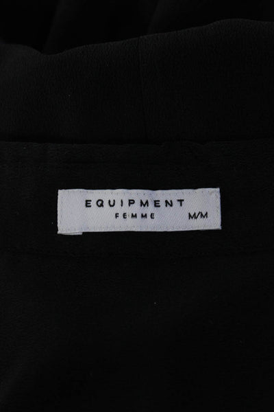 Equipment Femme Womens Silk Button Down Shirt Dress Black Size Medium