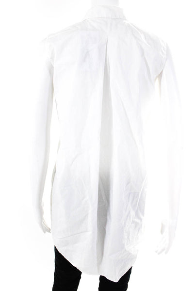 Madewell Womens White Cotton Collar Sleeveless Button Down Shirt Top Size XS