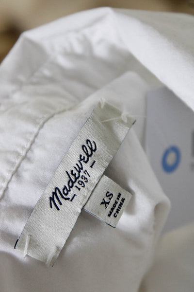 Madewell Womens White Cotton Collar Sleeveless Button Down Shirt Top Size XS