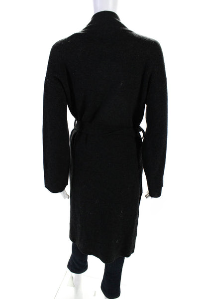 Club Monaco Womens Belted Long Sleeve Longline Cardigan Sweater Gray Size XS