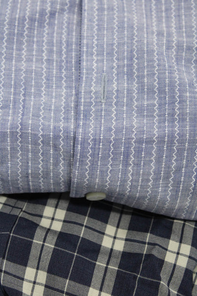 Proper Cloth Trumaker Mens Blue Printed Button Down Dress Shirt Size 42 Lot 2