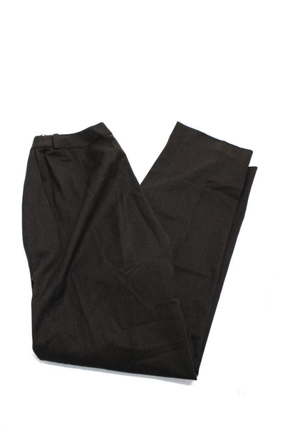 Chanel Womens High Waist Straight Leg Pleated Dress Pants Dark Brown Size 6