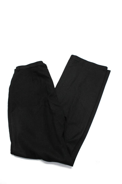 Chaiken Womens High Waist Flat Front Straight Leg Twill Pants Black Size 8