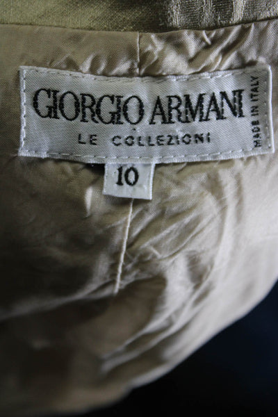 Giorgio Armani Le Collezioni Womens Two Button Floral Blazer Jacket Green 10
