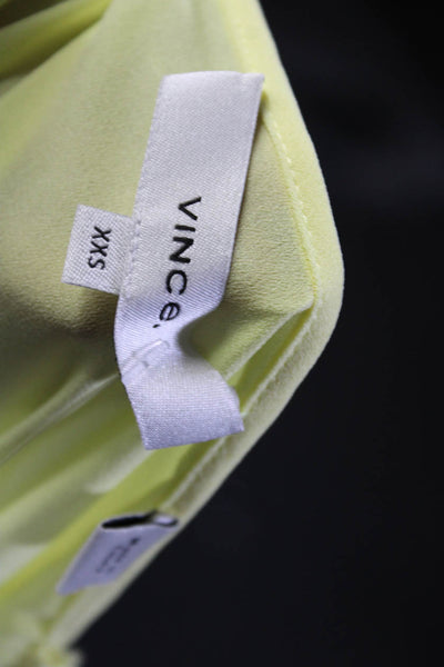 Vince Womens Spaghetti Strap V Neck Side Slit Slip Dress Yellow Size 2XS