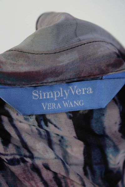 Simply Vera Vera Wang Womens Abstract Buttoned Tank Dress Blue Pink Size XS