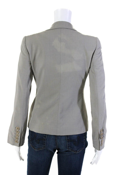 Emporio Armani Womens Single Button Notched Lapel Blazer Jacket Gray Size 4