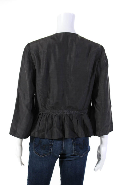 Robert Rodriguez Black Label Womens Two Button Cropped Jacket Gray Size 0