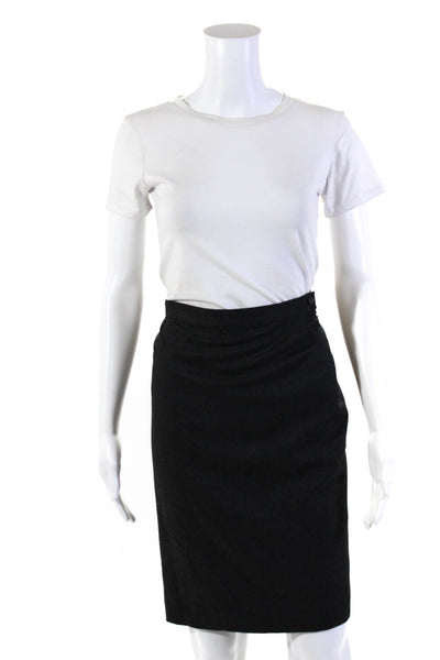 Michael Kors Womens Side Zip Knee Length Pencil Skirt Gray Wool Size 6