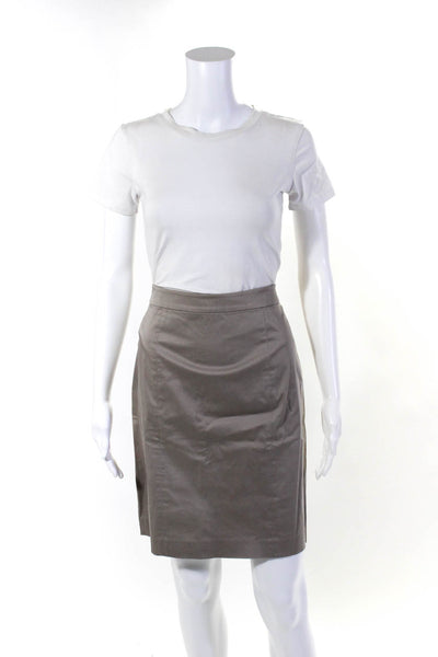 Elie Tahari Club Monaco Womens Cotton A-line Skirts Beige Gray Size S 6 Lot 2