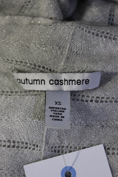 Autumn Cashmere Women's Zig Zag Open Front Cardigan Gray Size XS