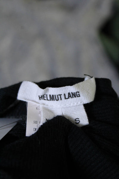 Helmut Lang Womens Long Sleeves Open Front Blouse Black Size Small