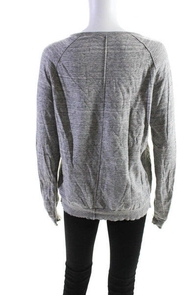 Rag & Bone Womens Long Sleeves Crew Neck Sweater Gray Cotton Size Small