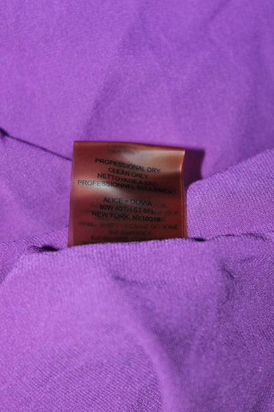 Alice + Olivia Womens Silk Crepe Sleeveless A-Line Mini Dress Purple Size M
