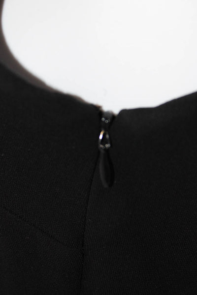 J Crew Womens Crepe Sleeveless Scoop Neck Zip Up A-Line Dress Black Size 0
