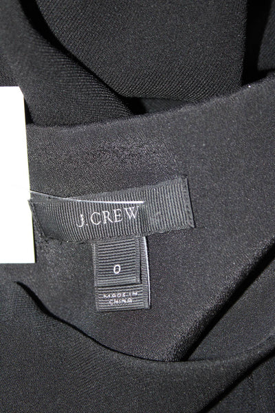 J Crew Womens Crepe Sleeveless Scoop Neck Zip Up A-Line Dress Black Size 0