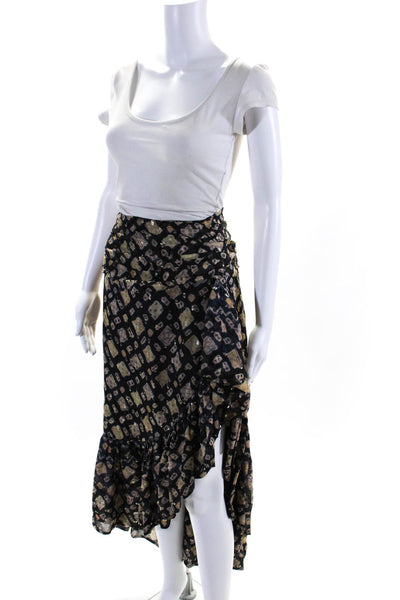 Ulla Johnson Women's Zip Closure Asymmetrical Maxi Skirt Abstract Size S