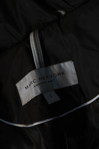 Marc New York Womens Hooded Full Zipper Puffer Coat Brown Size Small