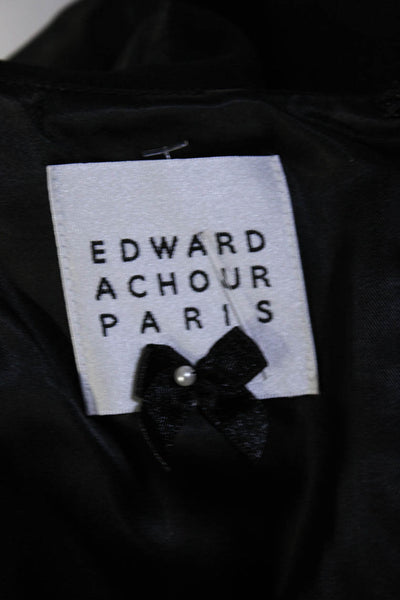 Edward Achour Womens Short Sleeves Knee Length Dress Black Size EUR 40