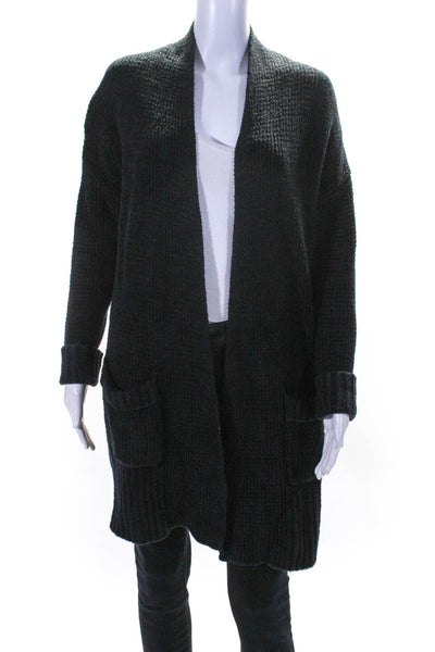 Barefoot Dreams® Womens Open Front Longline Cardigan Sweater Black Size M