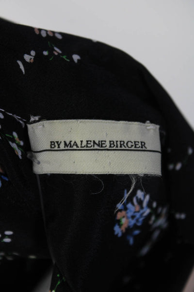 By Malene Birger Womens Floral Print Collared Button Up Blouse Top Black Size 36
