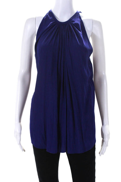 Ramy Brook Womens Scoop Neck Sleeveless Pullover Blouse Top Blue Size M