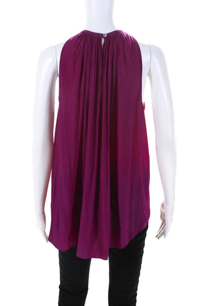 Ramy Brook Womens Scoop Neck Sleeveless Pullover Blouse Top Purple Size M