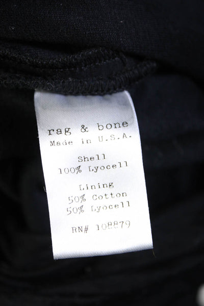 Rag & Bone Womens Stretch Ruched V-Neck Sleeveless Racerback Dress Black Size 6