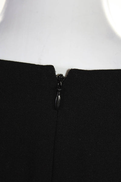 Calvin Klein Womens Cap Sleeves Ruched Midi Sheath Dress Black Size  12