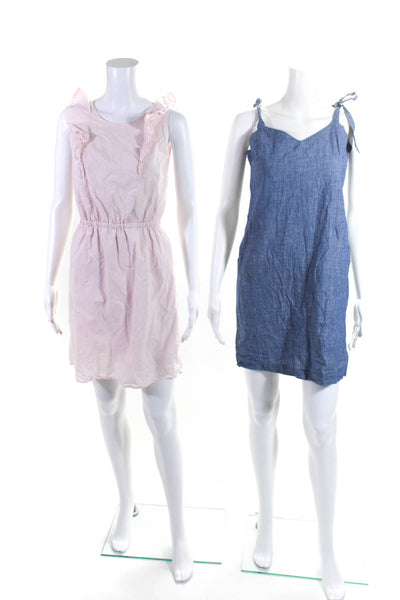 J Crew Womens Blue Chambray Square Neck Sleeveless Mini Dress Size XS 0 Lot 2