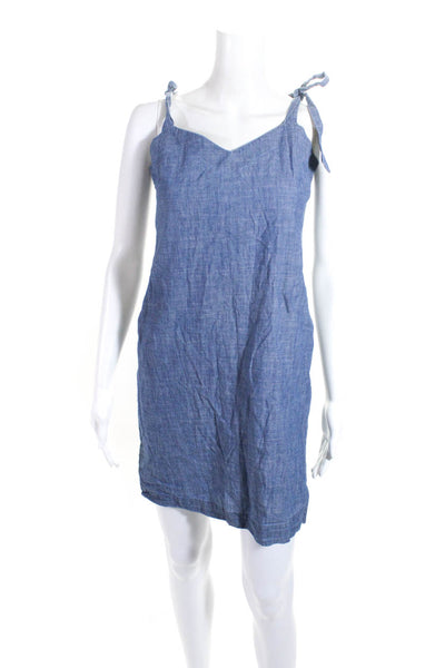 J Crew Womens Blue Chambray Square Neck Sleeveless Mini Dress Size XS 0 Lot 2