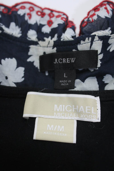 Michael Michael Kors J Crew Womens Black Drape Neck Blouse Top Size M L lot 2