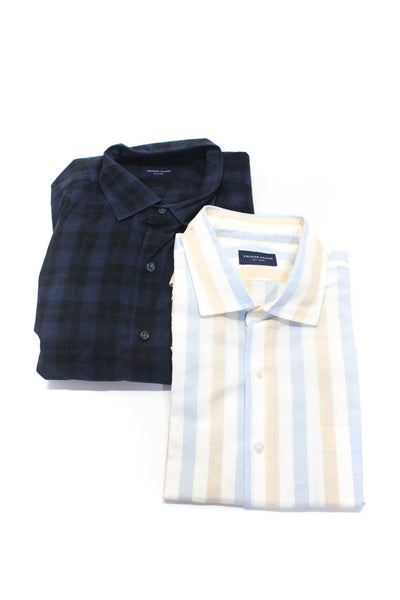 Proper Cloth Mens Navy Plaid Cotton Long Sleeve Button Down Shirt Size 42 Lot 2