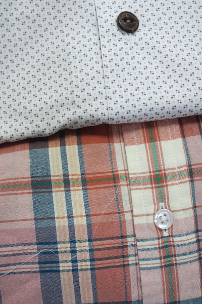 Proper Cloth Mens Brown Cotton Plaid Long Sleeve Button Down Shirt Size 40 Lot 2