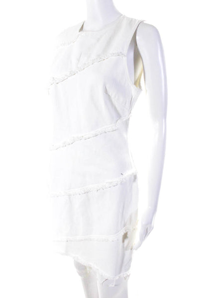 Alexander Wang Womens Cotton Round Neck Sleeveless Zip Up Dress White Size 4