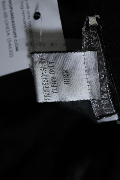 Alberto Makali Womens Abstract Print Zipped Long Sleeve Blouse Top Black Size M