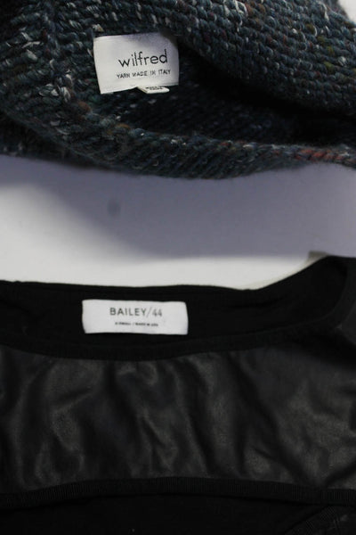 Bailey 44 Wilfred Womens Turtleneck Sweater Faux Leather Top Size XS Lot 2