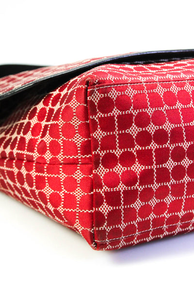 Kate Spade New York Womens Red Printed Flap Messenger Bag Handbag