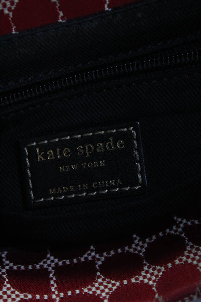Kate Spade New York Womens Red Printed Flap Messenger Bag Handbag