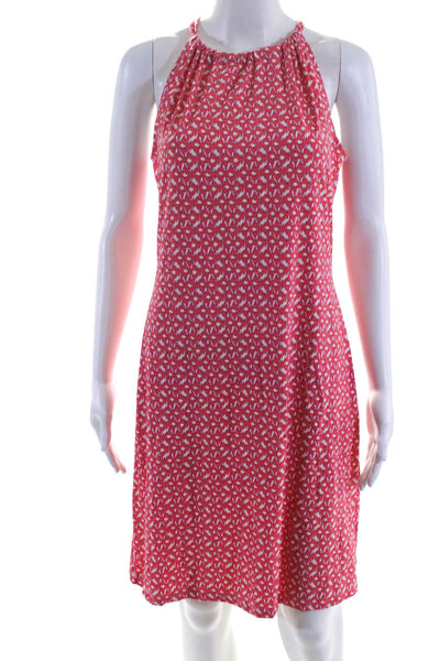 Ellie Kai Womens Jersey Knit Printed Tie Back Sleeveless Shift Dress Pink Size 6