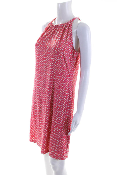 Ellie Kai Womens Jersey Knit Printed Tie Back Sleeveless Shift Dress Pink Size 6