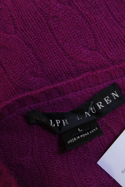 Ralph Lauren Black Label Womens Cashmere Knit Halter Sweater Raspberry Size L