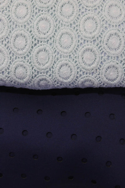 Charlotte Ronson Womens Perforated Crochet Blouses Blue Size Medium Lot 2