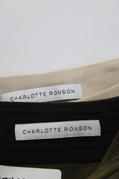 Charlotte Ronson Womens Khaki Suede Pants Beige Green Size Small Lot 2