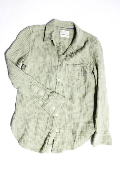 J Crew Womens Long Sleeved Collar Classic Button Down Shirts Green Size 00 Lot 2