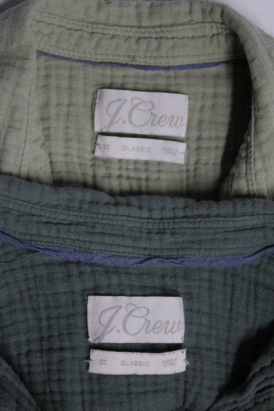 J Crew Womens Long Sleeved Collar Classic Button Down Shirts Green Size 00 Lot 2