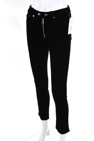 Rag & Bone Jean Women's Slim Ankle Velvet Pants Black Size 25
